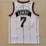 Toronto Raptors 猛龙队 (大龙印花) 7号 洛瑞 白色 CU面料刺绣球迷版NBA球衣