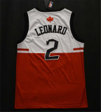 Toronto Raptors 新款 猛龙(新面料印花) 2号 莱昂纳德 上白下红