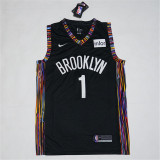 Brooklyn Nets 19新款（城市版）篮网队 1号 贾瑞特·艾伦 黑色 球迷版