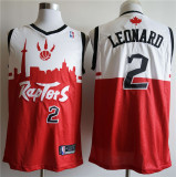Toronto Raptors 新款 猛龙(新面料印花) 2号 莱昂纳德 上白下红