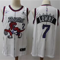 Toronto Raptors 猛龙队 (大龙印花) 7号 洛瑞 白色 CU面料刺绣球迷版NBA球衣