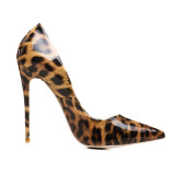 Arden Furtado extreme high heels shoes woman 12cm Leopard party shoes stilettos heels slip-on ladies shoes plus size customize
