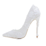 Arden Furtado new style slip on sexy high heels 12cm white lace wedding shoes for woman slip on shoes for woman stilettos