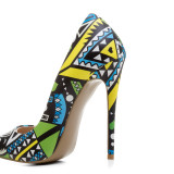 Arden Furtado2018 extreme high heels woman flowers party shoes stilettos heel slip-on fashion ladies Ethnic shoes big size 40-45