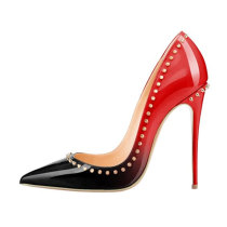 Arden Furtado 2018 spring autumn pumps fashion slip on high heels 12cm rivets party shoes woman stilettos heels big size 40-43