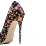 Arden Furtado 2018 new style extreme high heels 12cm stilettos heels pumps fashion shoes flowers