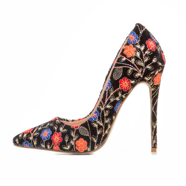 Arden Furtado 2018 new style extreme high heels 12cm stilettos heels pumps fashion shoes flowers