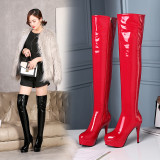  Spring autumn winter over the knee boots platform boots Stretch boots high heels stiletto heels 11cm big size women shoes