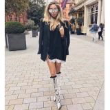 2018 spring autumn new style high heels 10cm knee high gold silver fashion boots shoes for woman big size 33-48