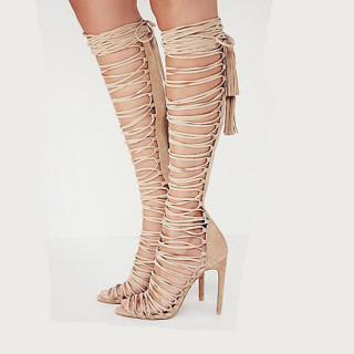2018 summer boots new style over the knee shoes gladiator sandals large size sexy high heels 10CM women ladies cross-tied stilettos shoes