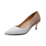 Arden Furtado 2018 spring autumn high heels  6cm 9cm 1.5cm flats fashion shoes for woman bling bling white wedding shoes