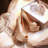 Arden Furtado 2018 spring bling bling fashion woman shoes women peep toe stilettos high heels 14cm platform party shoes wedding