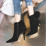 2018 spring autumn high heels ankle boots shoes for woman big size 40-48