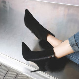 2018 spring autumn high heels ankle boots shoes for woman big size 40-48