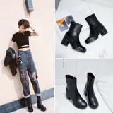 Arden Furtado new 2018 spring genuine leather platform ankle boots shoes woman fashion shoes women zipper boots high heels