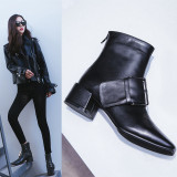 Arden Furtado Size 34-40 Fashion Women Boots buckle Boots Ladies Winter Ankle Boots square heels short boots