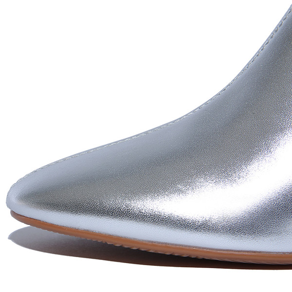 silver platform ankle boots