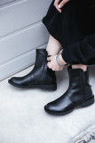 Arden Furtado new 2018 spring autumn genuine leather buckle ankle boots shoes for woman fashion shoes women zipper cow leather boots