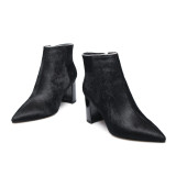 Arden Furtado Size 34-40 Fashion Women Boots Ladies Winter Ankle Boots Burgundy zipper horsehair short boot big size 40 41 42 43