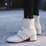 Arden Furtado Size 34-40 Fashion Women Boots buckle Boots Ladies Winter Ankle Boots square heels short boots