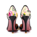 2018 summer high heels 10cm fashion flowers sandals stilettos ethnic woman shoes big size