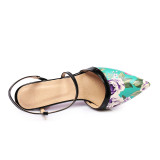 2019 stilettos pointed toe fashion flowers sandals big size 43