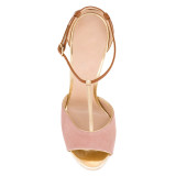 Arden Furtado 2018 summer high heels12cm peep toe T-strap metal heels stilettos buckle sandals fashion shoes for women big size