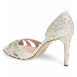 Arden Furtado 2018 spring summer sexy high heels 10cm peep toe silver gold stilettos sequined cloth party wedding shoes