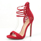 Arden Furtado 2018 new summer shoes woman sexy high heels 11cm back zipper fashion blue red sandals buckle strap stilettos shoes