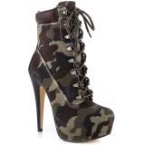 Arden Furtado spring autumn high heels ankle boots platform lace up cross tied short boots camouflage fashion shoes