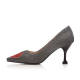 Arden Furtado 2018 spring autumn high heels 8cm big size fashion shoes red heart woman shoes big size 32-48