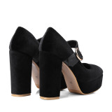 2018 autumn chunky heels platform fashion ladies grey burgundy high heels 12cm party shoes