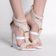 Arden Furtado 2019  summer new high heels woman buckle back zipper ladies shoes fashion platform white T-strap sandals