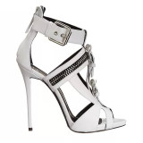 Arden Furtado 2018 summer fashion high heels 11cm woman buckle strap ladies shoes big size customize white sandals zipper shoes