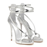 Arden Furtado 2018 new summer high heels fashion shoes for woman buckle strap platform gold silver stilettos heels sandals 34-45