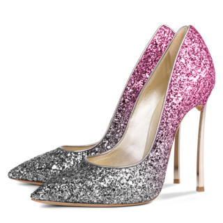 Arden Furtado 2018 spring autumn sequined cloth pumps sexy high heels big size party shoes for woman bling bling stilettos women