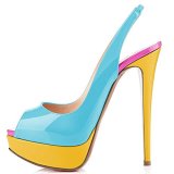  summer high heels 12cm stilettos platform peep toe sexy party shoes sling back sandals