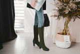 Arden Furtado 2018 new spring autumn new fashion style shoes for woman zipper hoof heels zipper cross tied brown knee high boots