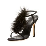 Brand shoes Arden Furtado  summer high heels 11cm 8cm big size fashion feather stilettos sandals sexy woman shoes