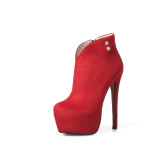 Arden Furtado 2018 spring autumn platform fashion high heels 16cm stilettos red boots big size 40-43 night club shoes ladies