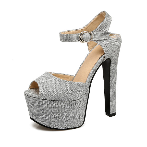Arden Furtado summer 2018 new style shoes for woman high heels 16cm buckle strap platform big size 40-48 peep toe fashion shoes