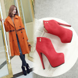 Arden Furtado 2018 spring autumn platform fashion high heels 16cm stilettos red boots big size 40-43 night club shoes ladies