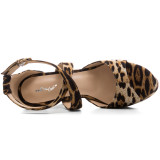 Arden Furtado 2018 summer new style shoes for woman platform high heels 15cm sexy Leopard sandals hoof heels leisure sandals
