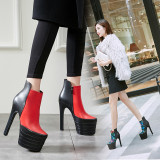 Arden Furtado 2018 spring autumn fashion Women ankle boots Ladies waterproof platform zipper genuine leather big size 40 41