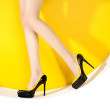fashion shoes stone pattern stilettos heels platform black round toe ladies pumps