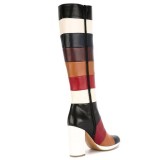 Arden Furtado 2018 spring autumn winter Women zipper boots Lady shoes fashionable knee high rainbow boots chunky heels 8cm 44 45