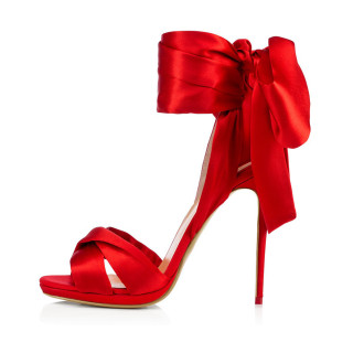 Arden Furtado 2018 summer sexy high heels 12cm fashion shoes for woman red butterfly knot platform sandals party shoes size 45