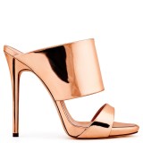 Arden Furtado 2018 summer high heels 12cm gold silver fashion slippers platform open toe stilettos sexy party shoes big size 43