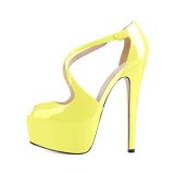 2018 summer high heels 16cm platform peep toe fashion sandals shoes for woman big size purple white nude silver yellow party shoes