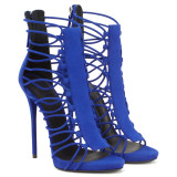 2018 summer high heels sexy gladiator platform gold blue party shoes ankle strap fashion sandals women big size 40 41 42 43